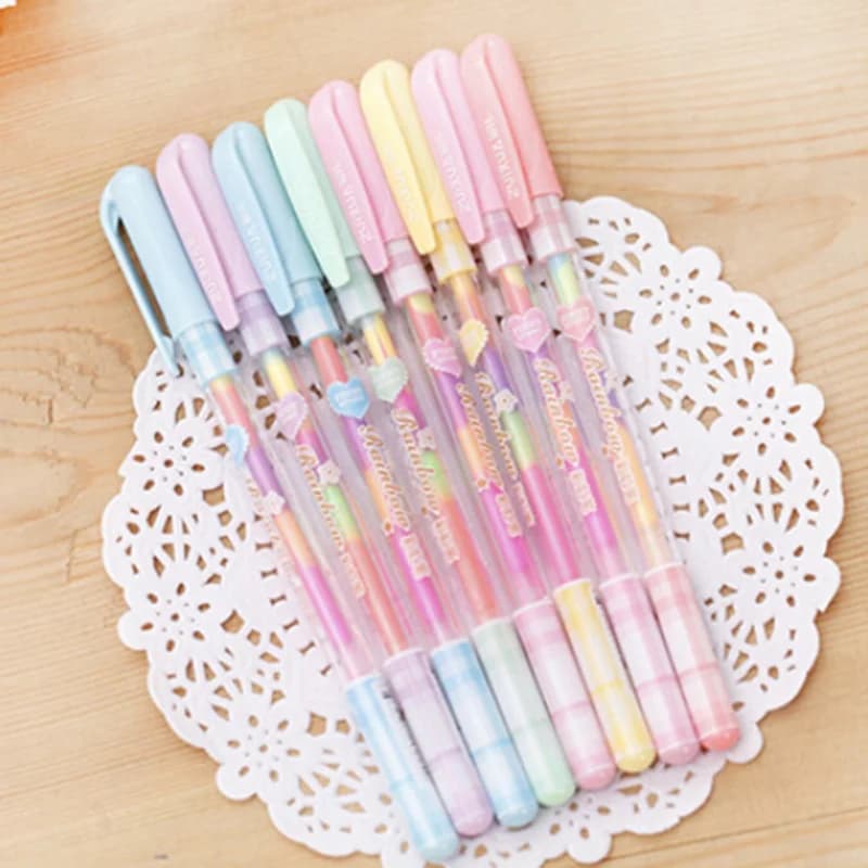 0.8mm 6 cambia colore penna carta penne fluorescenti matite pennarelli per scrittura evidenziatori evidenziatori penne regalo per bambini