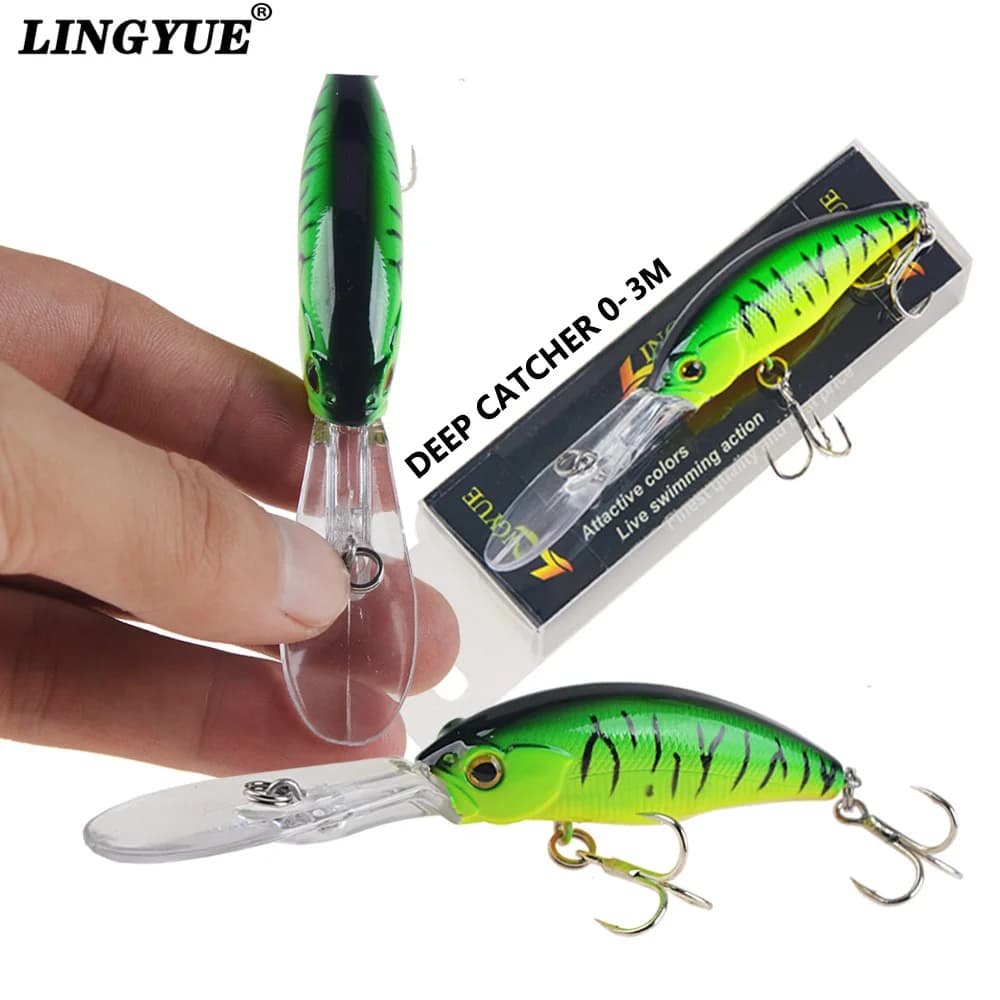 LINGYUE Hard Crankbaits esca da pesca galleggiante Shad Minnow 4M esca artificiale plastica occhi 3D Wobbler Pike Lure attrezzatura da pesca