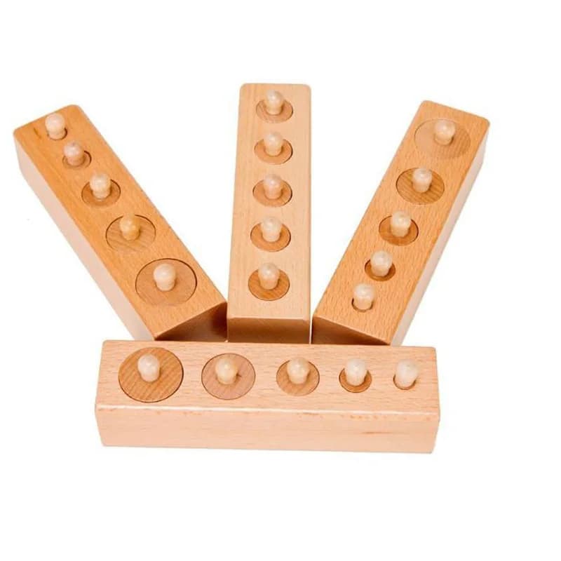 Presa cilindrica giocattolo educativo in legno blocchi di costruzione Montessori giocattoli per bambini esercizi di sviluppo del bambino memoria logica