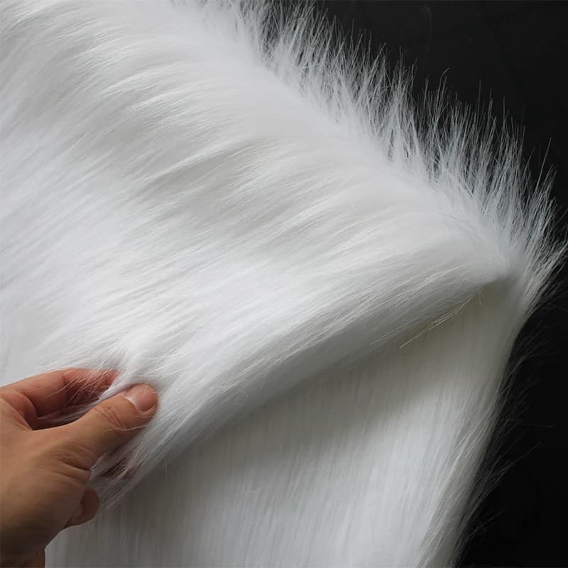 Tessuto in morbida pelliccia sintetica di coniglio bianco puro, materiale da cucire, decorazione domestica fai da te, coperta per sedia, buona, 9 cm, 150x50 cm, 1 pezzo