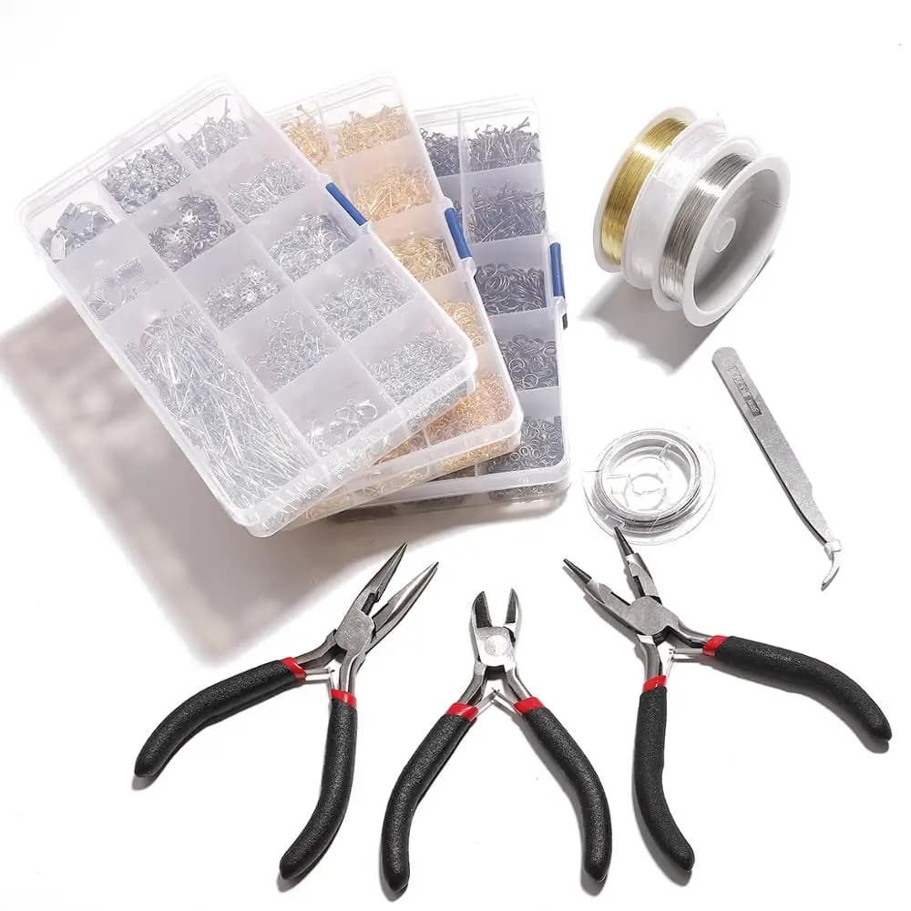 Accessori dei monili Kit In Metallo Parti di Anello/Catenaccio/Catena/Spille Set Per Monili Che Fanno FAI DA TE Borda Il Braccialetto collana Orecchino