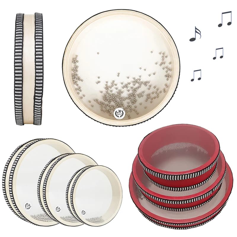 Baby Montessori Ocean Wave Bead Tamburo a mano Strumenti musicali Giocattoli Apprendimento precoce Musica Percussioni Giocattoli educativi per regali per bambini