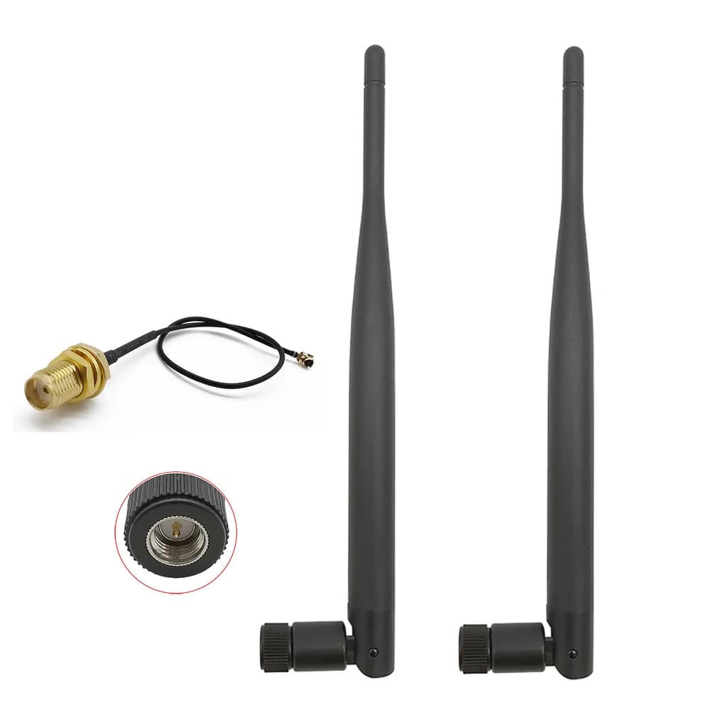 ALLISHOP 10Set Antenna esterna 5DBi 868 Mhz SMA maschio, antenna wireless 868 Mhz per rete router + cavo da 15 cm IPX a SMA 1.13