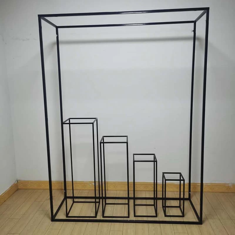 candeliere nero sfondo alto 4 portacandele candelabri per la decorazione di eventi nuziali 2589