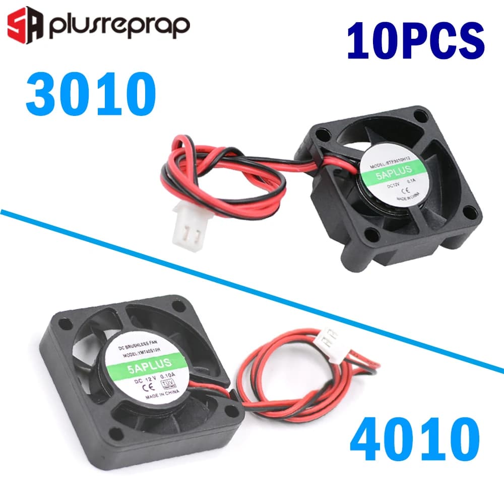 10 pz 4010 o 3010 DC ventola di raffreddamento 12V / 24V Brushless 2-Wire ventola di raffreddamento per stampante 3D J-head Hotend estrusore