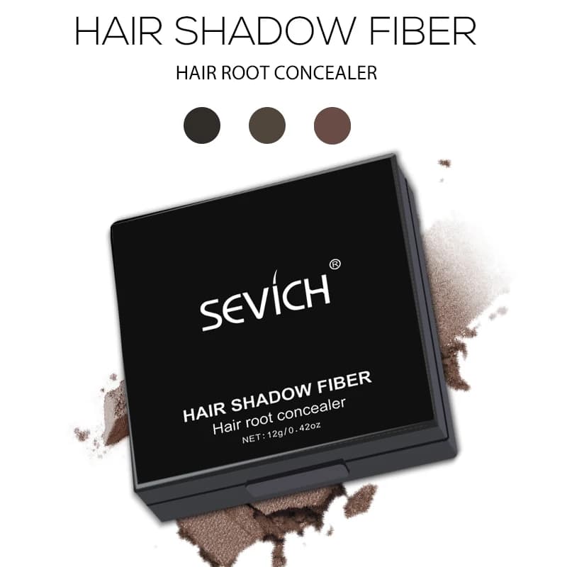 Sevich 12g Linea di capelli in polvere compatta Impermeabile Marrone scuro Ombra per capelli in polvere 3 colori Correttore per capelli in polvere Copertura istantaneamente