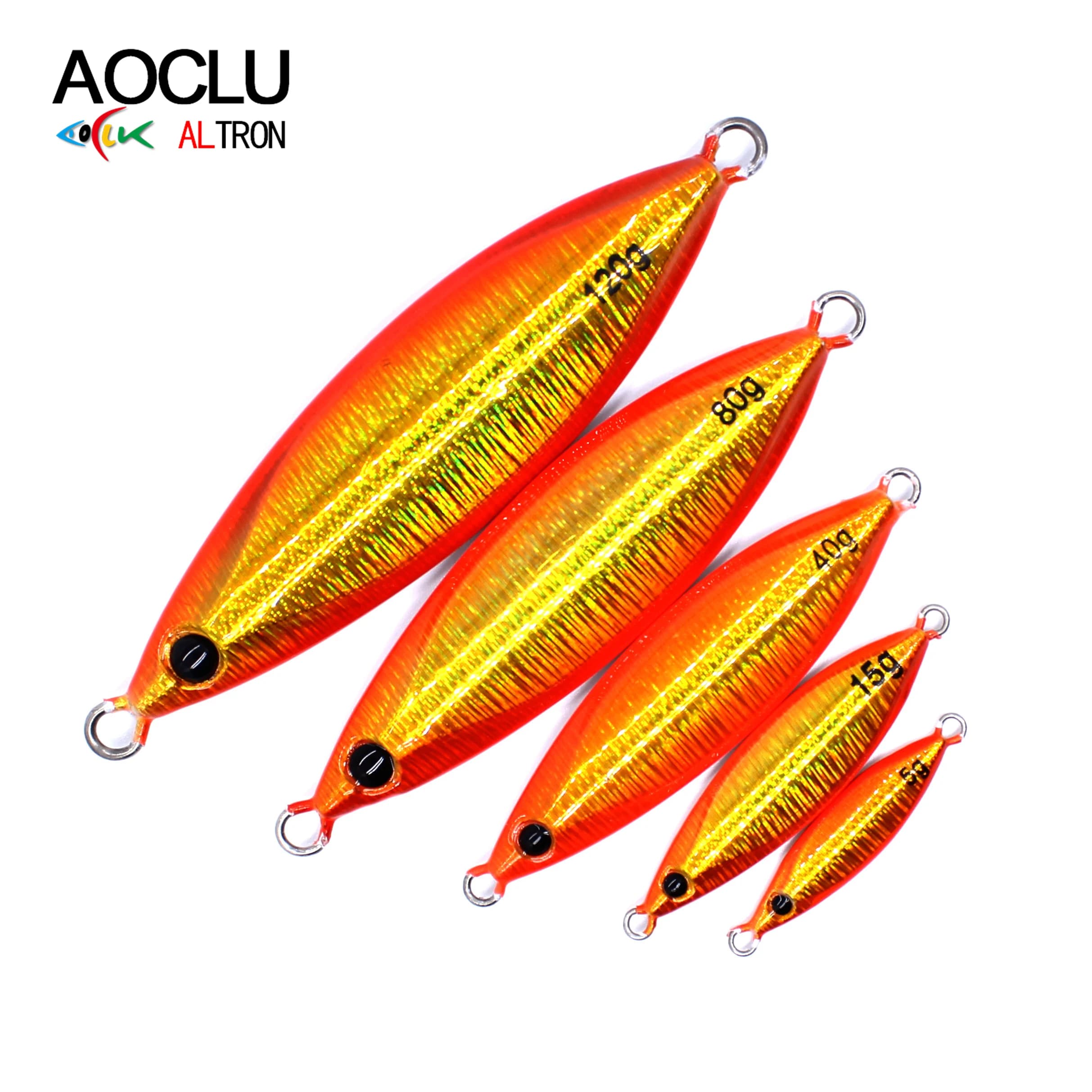 AOCLU-esca dura esca da pesca affondante, barca Inshore luminosa resistente ai raggi UV, lama da roccia da spiaggia, Jig in metallo lento, 5G, 15g, 40g, 80g, 120g