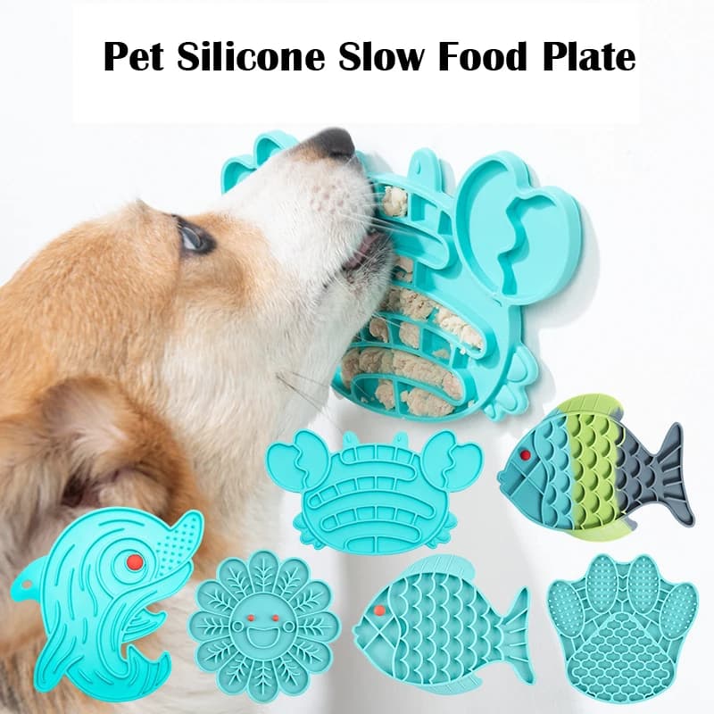 Il nuovo piatto da pranzo per animali domestici leccare pad ciotola per gatti cane silicone pet piatto per alimenti lenti ciotola per alimenti lenti cuscinetto per leccare cani ciotola per soffocare animali domestici