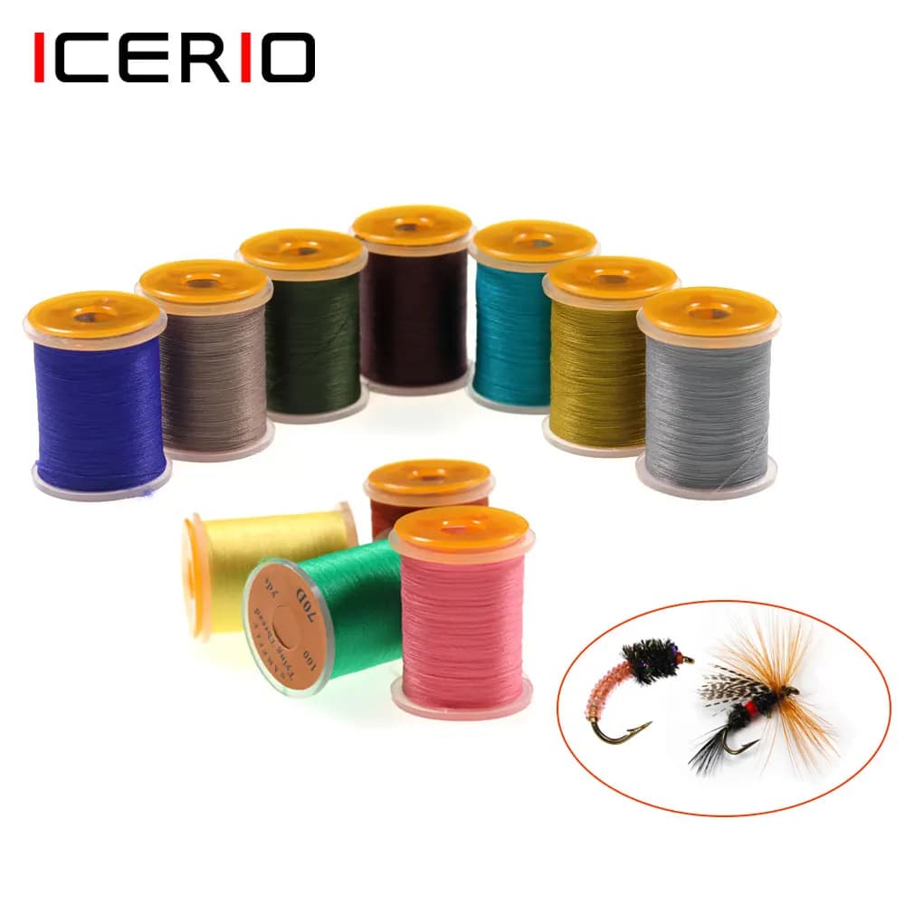 ICERIO70D/140D 10 rocchetto/Set filo per legare mosche in Nylon per Scud Midge ninfa materiale per legare mosche secche/bagnate dimensioni 6 # ~ 14 # o 14 # ~ 22 #