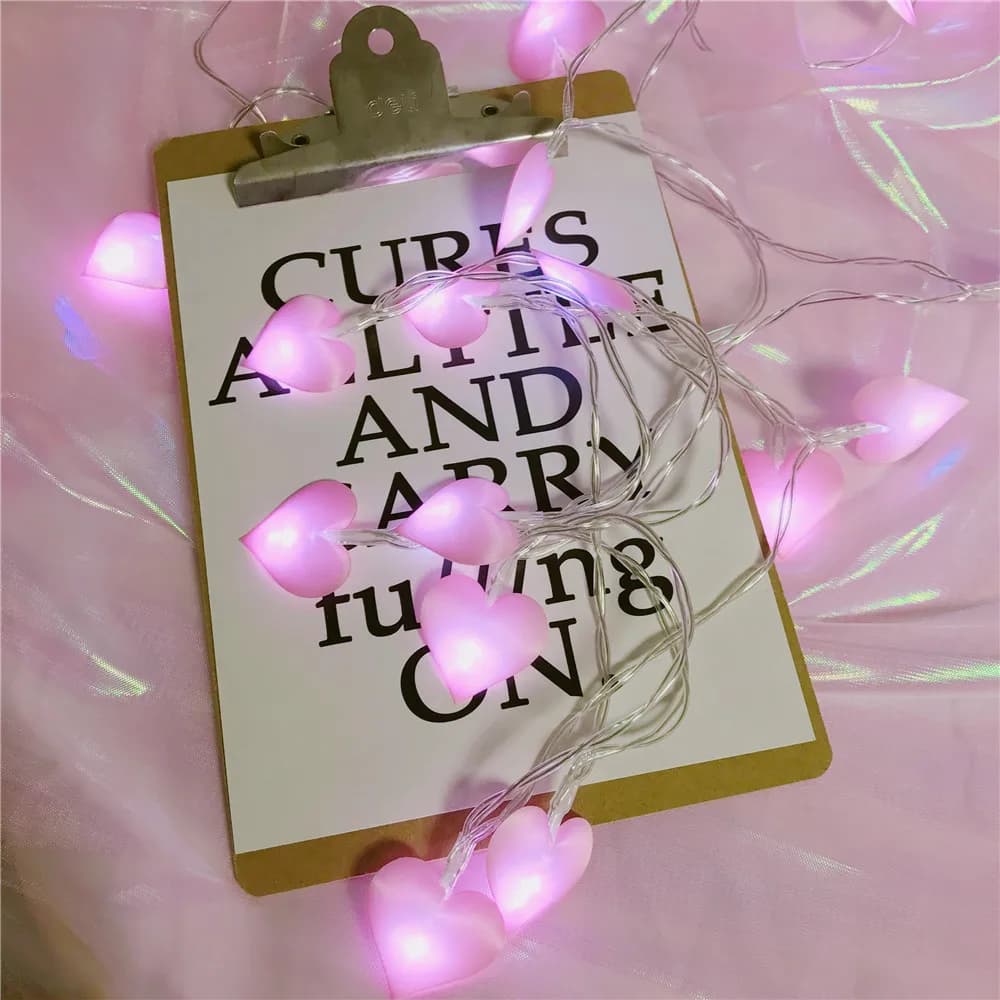 Love Heart String Fairy Lights natale LED Fairy Pink Girl String Light Indoor Party Garden Decoration 1.5M 10 Led