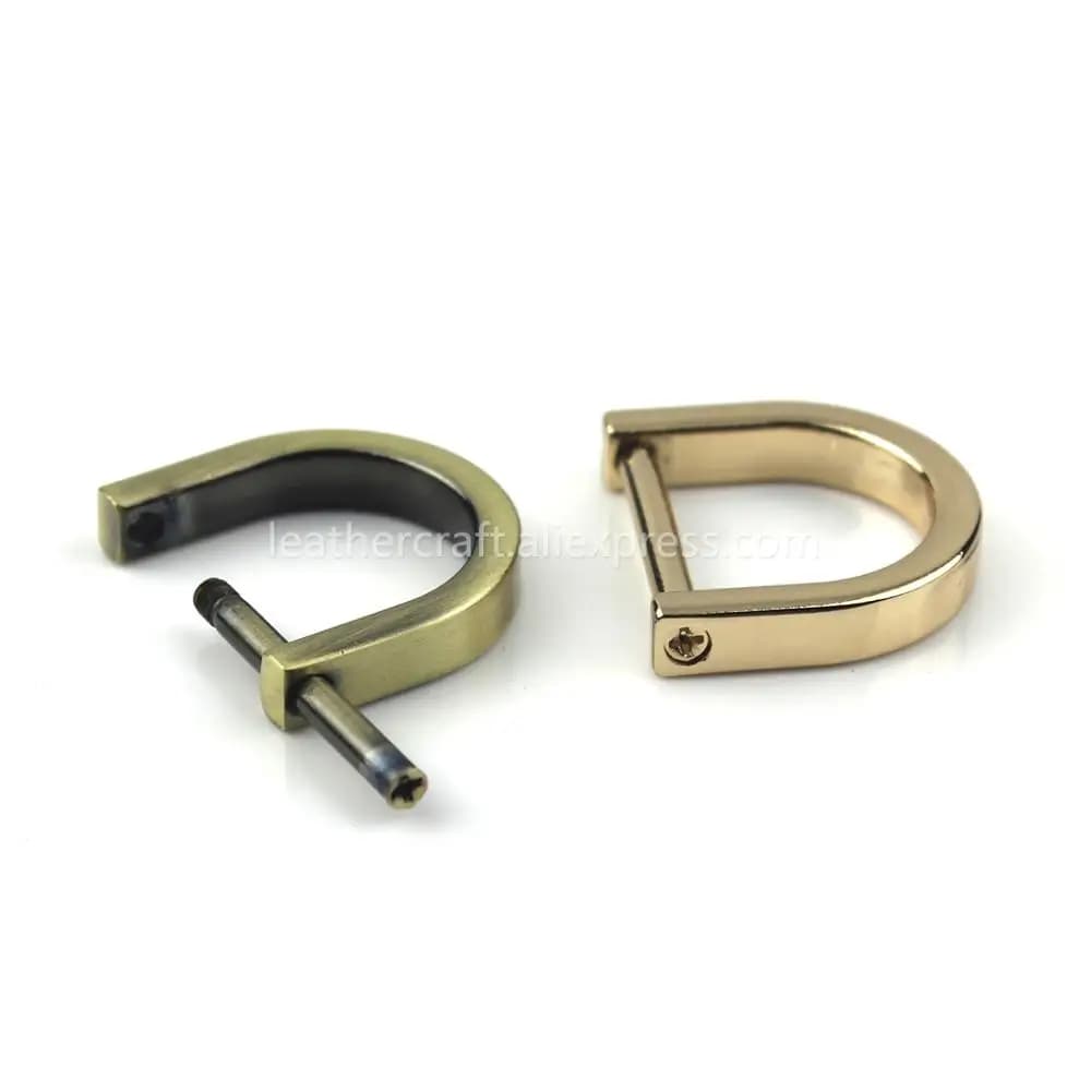 1 pz metallo staccabile rimovibile vite aperta D anello fibbia manillo chiusura per pelle artigianale borsa cinghia maniglia tracolla tessitura