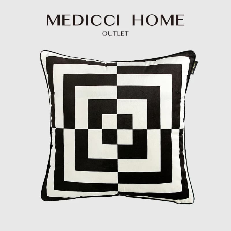 Medicci Home Morden Fodera per cuscino decorativa Federa per cuscino lombare con motivo geometrico labirinto per soggiorno, camera da letto, divano, ufficio