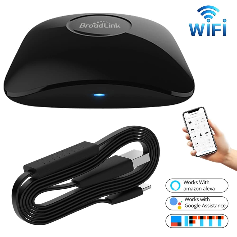 BroadLink RM4 Pro IR WiFi RF Universal Remote Control, HTS2 Sensor Intelligent Controller, Compatible with Alexa and Google Home Assistant