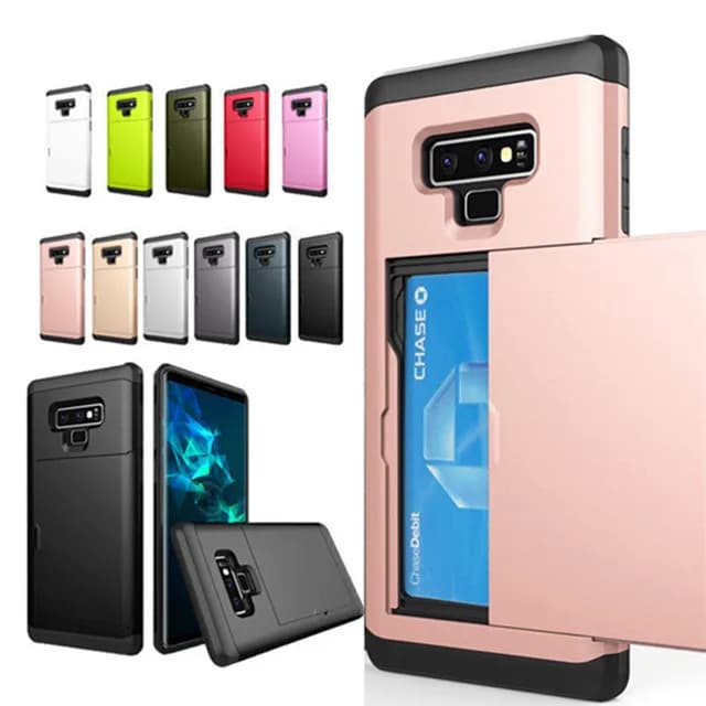 For Samsung Galaxy Note 9 10 Plus Case Slide Armor Wallet Card Slots Holder Cover For Samsung S10 Plus S8 S9 Plus S10 Lite 2016