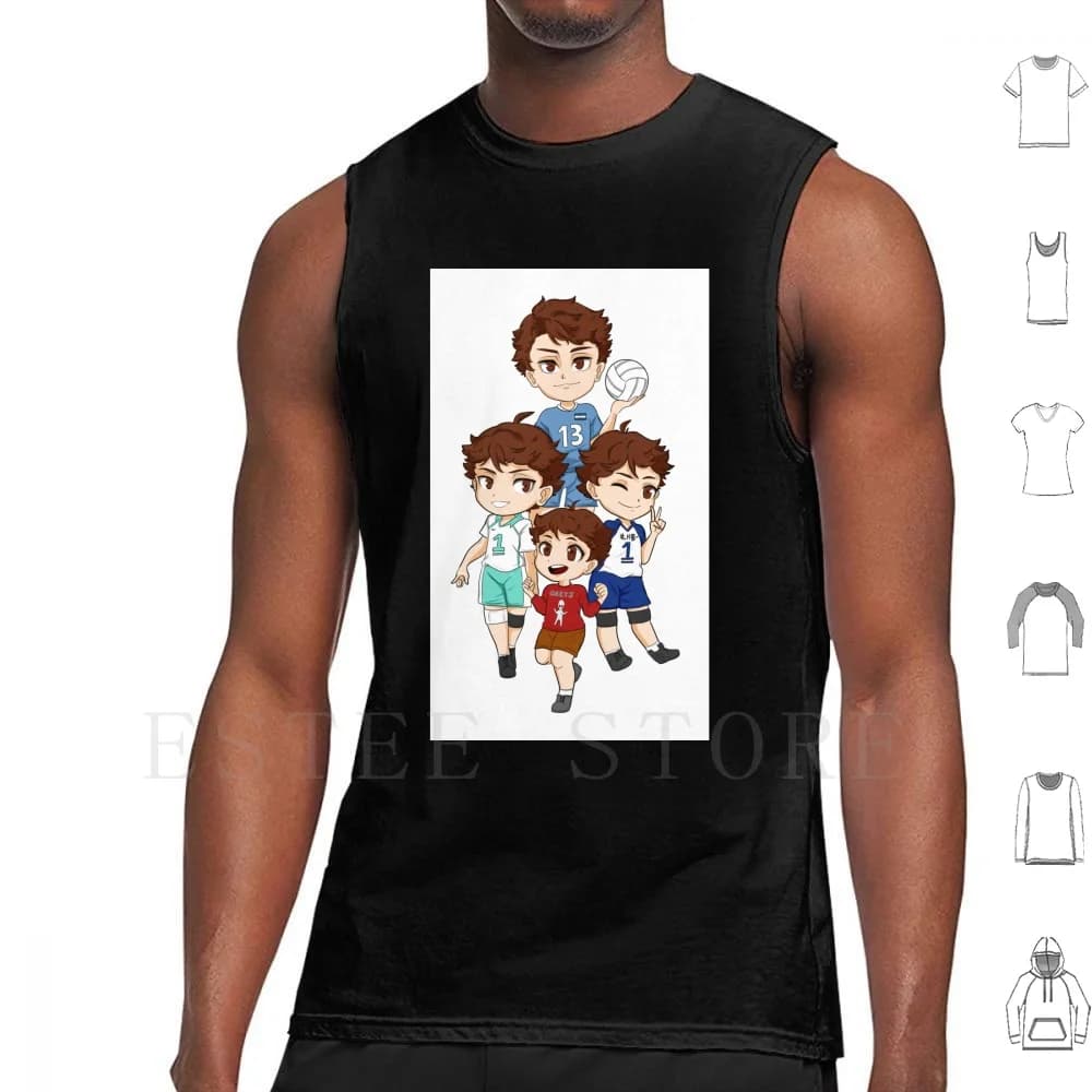 Oikawa Chibi Set Tank Tops Vest Sleeveless Haikyu Oikawa Oikawa Tooru Seijou Aoba Johsai Anime Volleyball Seijoh