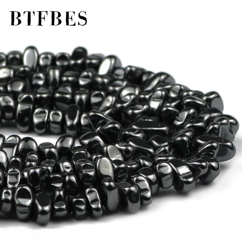 BTFBES Natural Hematite Stone Irregular Gravel beads 40cm Beads For Jewelry Making Diy Necklace Bracelet Minerals 4-10MM