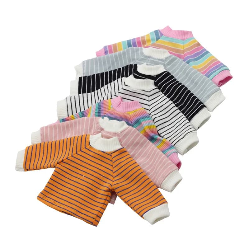 1/6 Accessori per vestiti per bambole BJD 28 cm Giocattoli per bambole T-shirt a righe arcobaleno Vestiti a maniche lunghe in estate
