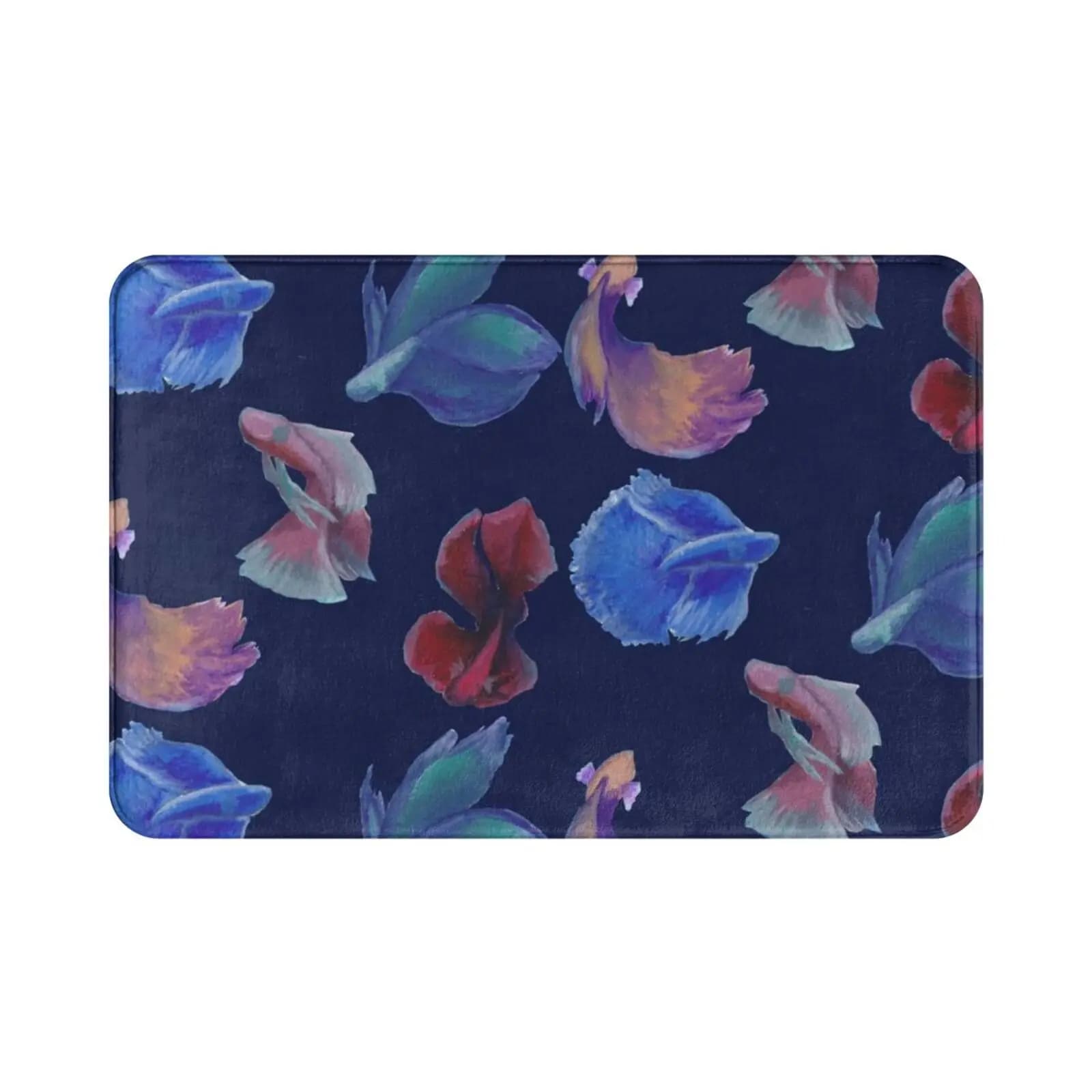 Unique Betta Fish Handpainted Acrylic Art Carpet Mat Rug Cushion Soft Betta Fish Acrylic Painting Surrealism
