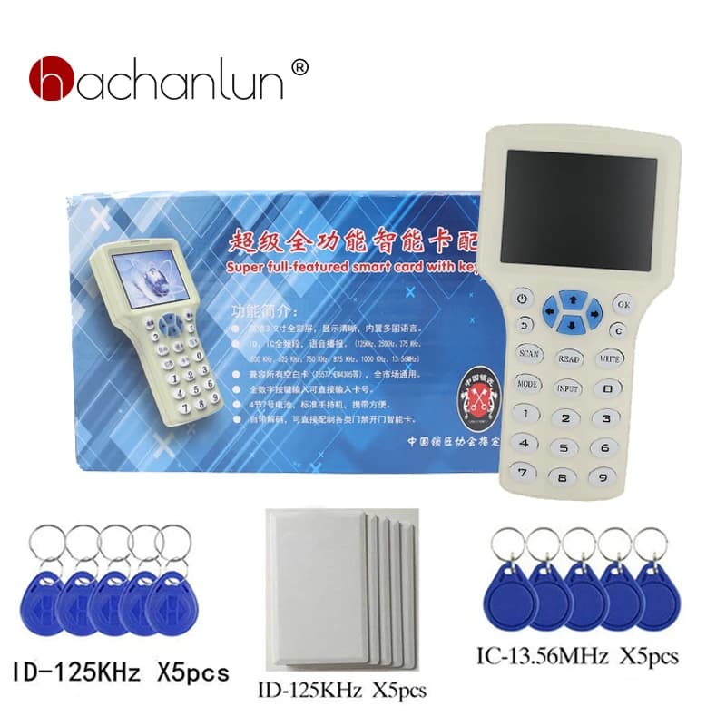 10 Frequenza NFC Smart RFID Lettore Scrittore 125KHz Copiatrice Duplicatore 13.56MHz USB-Copia Interfono Programmatore Chiave Scheda Chiave Crittografata