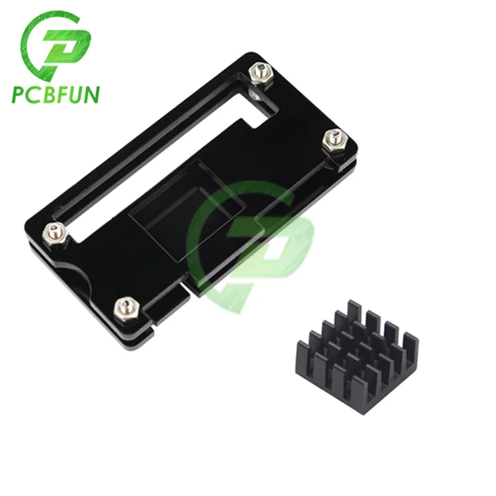 Custodia in acrilico Raspberry Pi Zero 1.3/2/W /WH Custodia in acrilico trasparente con scatola in 3 colori + dissipatore di calore per RPI Zero W