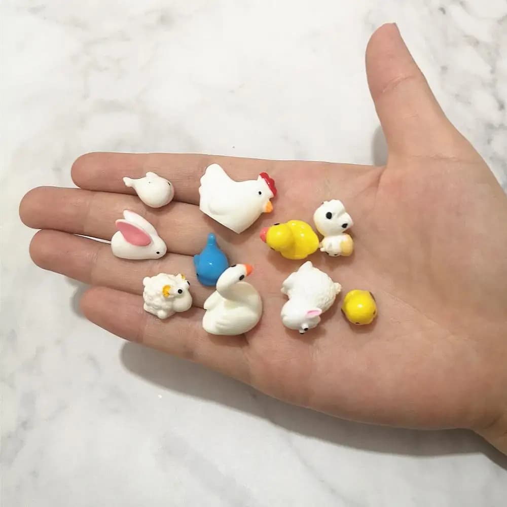 10PCS Mini Slime Pendenti E Ciondoli Filler Perle di Resina Animali Del Fumetto Anatra Carino Mucca Coniglio Slime Accessori Che Effettuano Cessioni