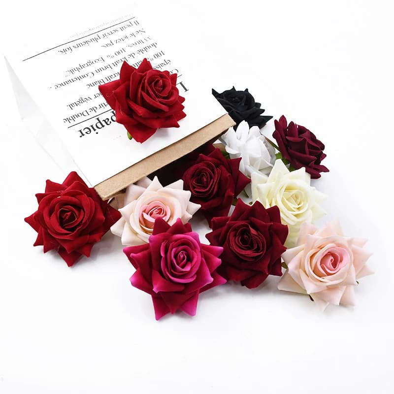 5/10Pcs orsacchiotto di rose piante finte matrimonio decorativo fiori artificiali corona accessori da sposa liquidazione decorazioni per la casa