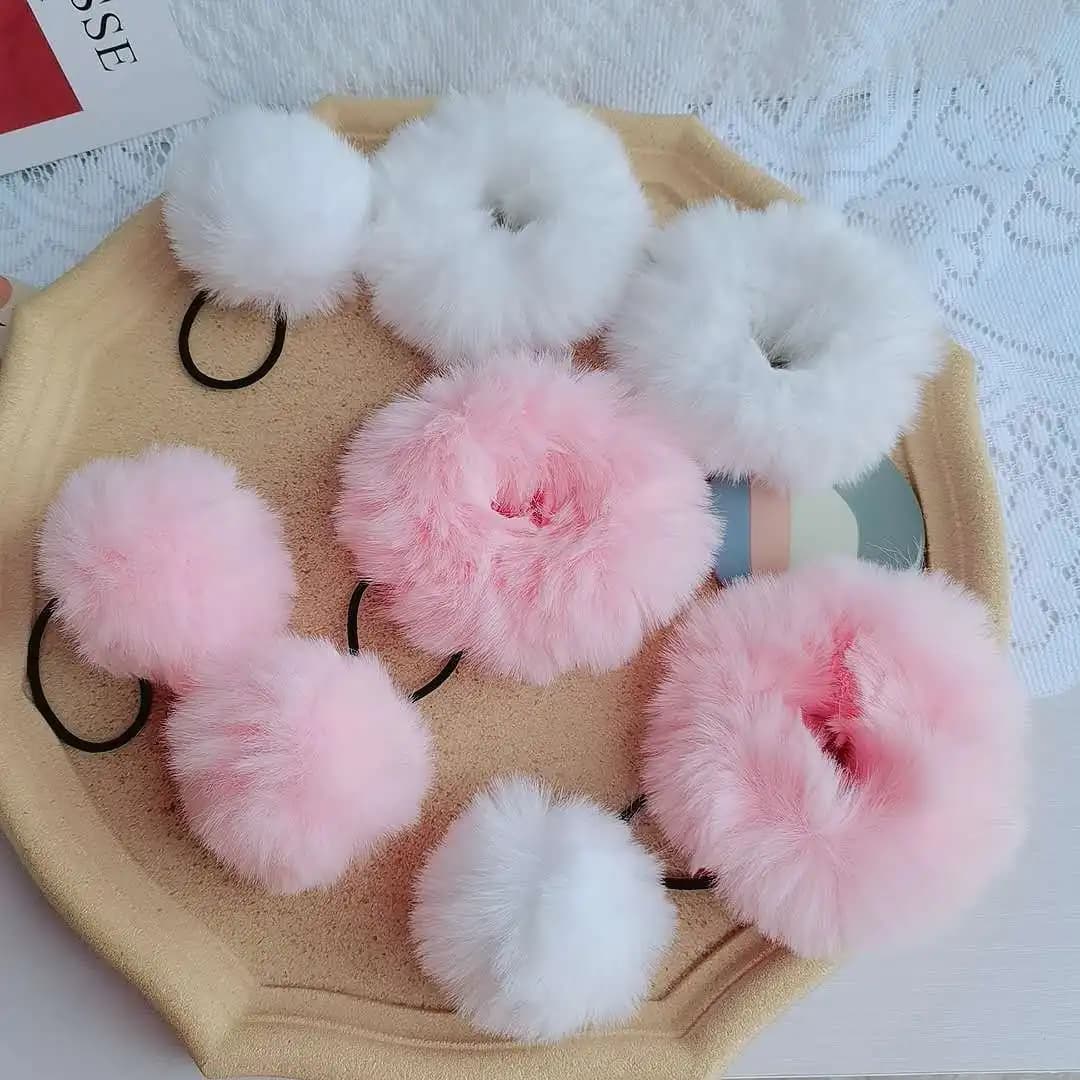 1 pz Lolita peluche principessa copricapo bambini fasce elastiche per capelli carino bambini cravatte per capelli accessori per ragazze copricapo per bambini