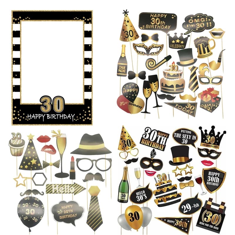 30 40 50 60 Compleanno Photo Booth Puntelli Cornice Per Adulti Festa di Compleanno Decor Uomini Donne 30th 40th 50th 60th PhotoBooth Puntelli Forniture