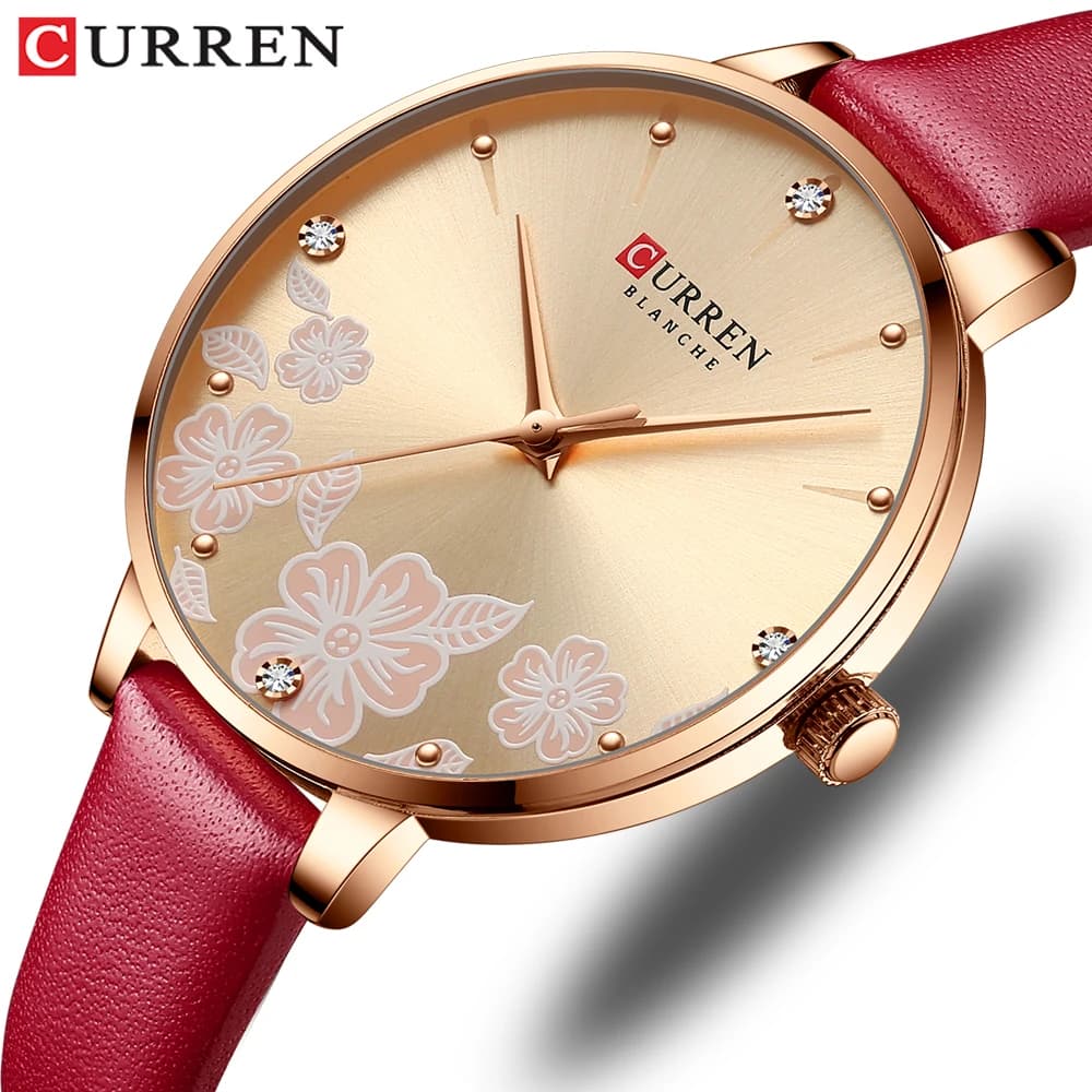 CURREN Women's Watch 2020 Luxury Elegant Women's Quartz Wrist Watch With New Women's Watch From Fascinating Leather Design