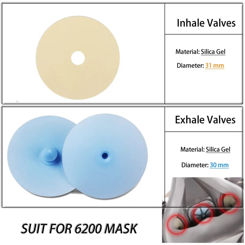 5-10pcs 6889/6893 valvole di espirazione per inalazione sostituibili Gel di silice per 6200/7502 maschera antipolvere respiratore chimico verniciatura a spruzzo