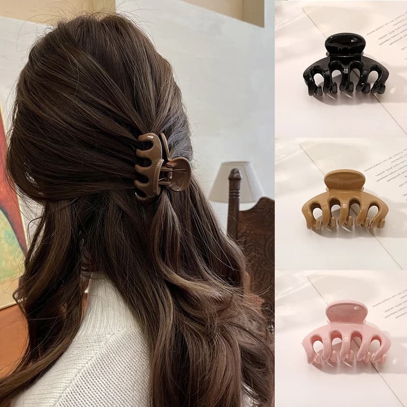 Nuovi fermagli per capelli colori caramelle per donna Artiglio per capelli in acrilico Morsetti per capelli di medie dimensioni Clip per artiglio Forcina per granchio Accessori per capelli moda