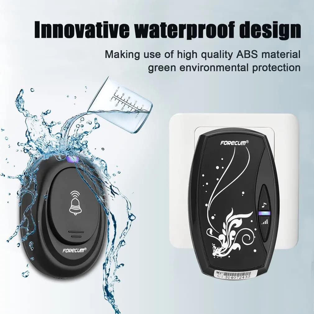 Campanello senza fili all'aperto impermeabile Smart Home campanello campanello Kit LED Flash Security Alarm Welcome House melodie