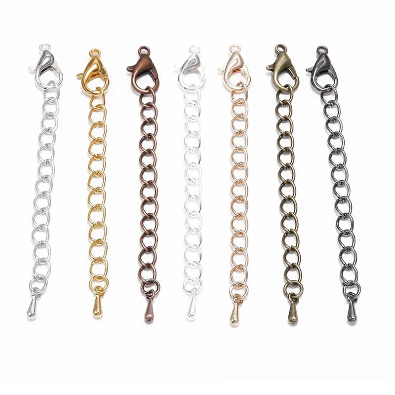 10 pz/lotto 5/7CM tono esteso estensione coda catena aragosta catenacci connettore per gioielli fai da te fare risultati collana braccialetto