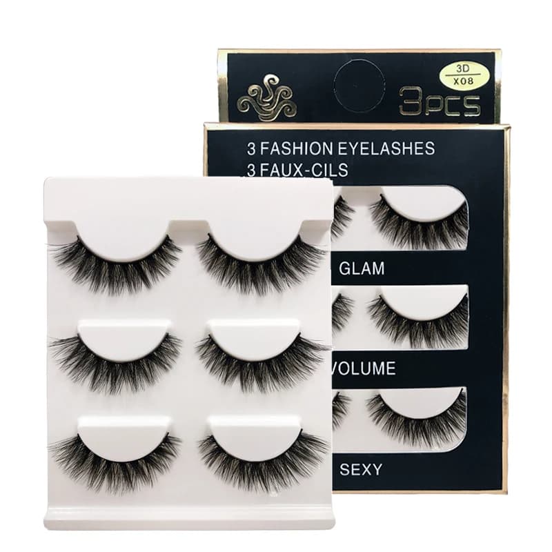 MEISHENJIE 3 Paia Finte Natural Eyelashes Make up Visone Eyelash 3d Extension Soft Eyelash Fined Eyelash Visone Lengths
