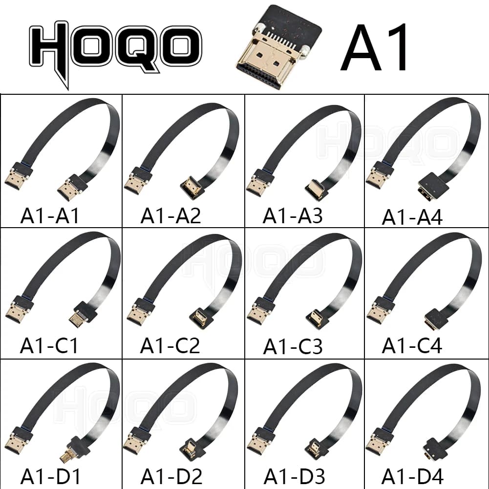 A1 cavo piatto ultra sottile fpv compatibile HDMI flessibile da mini hdmi a micro hdmi filo a nastro 30 cm corto fpc ffc