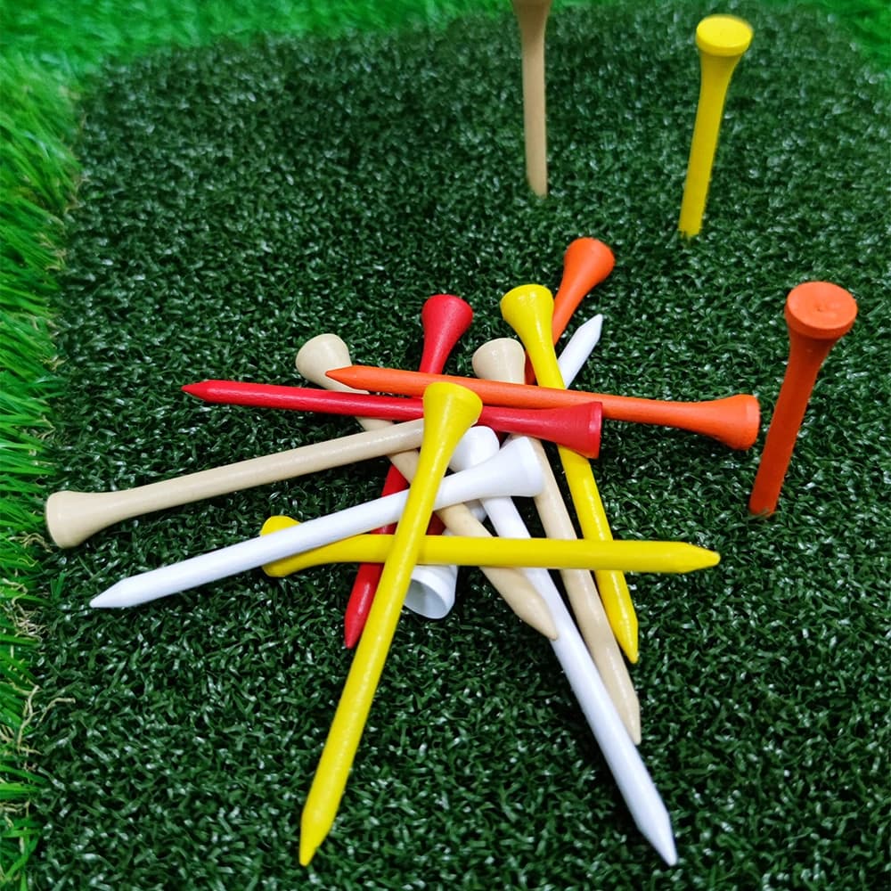 Tees da golf in legno da 100 pezzi 83 mm Legno colorato 3 1/4 pollici di lunghezza Forniture per accessori per conducenti