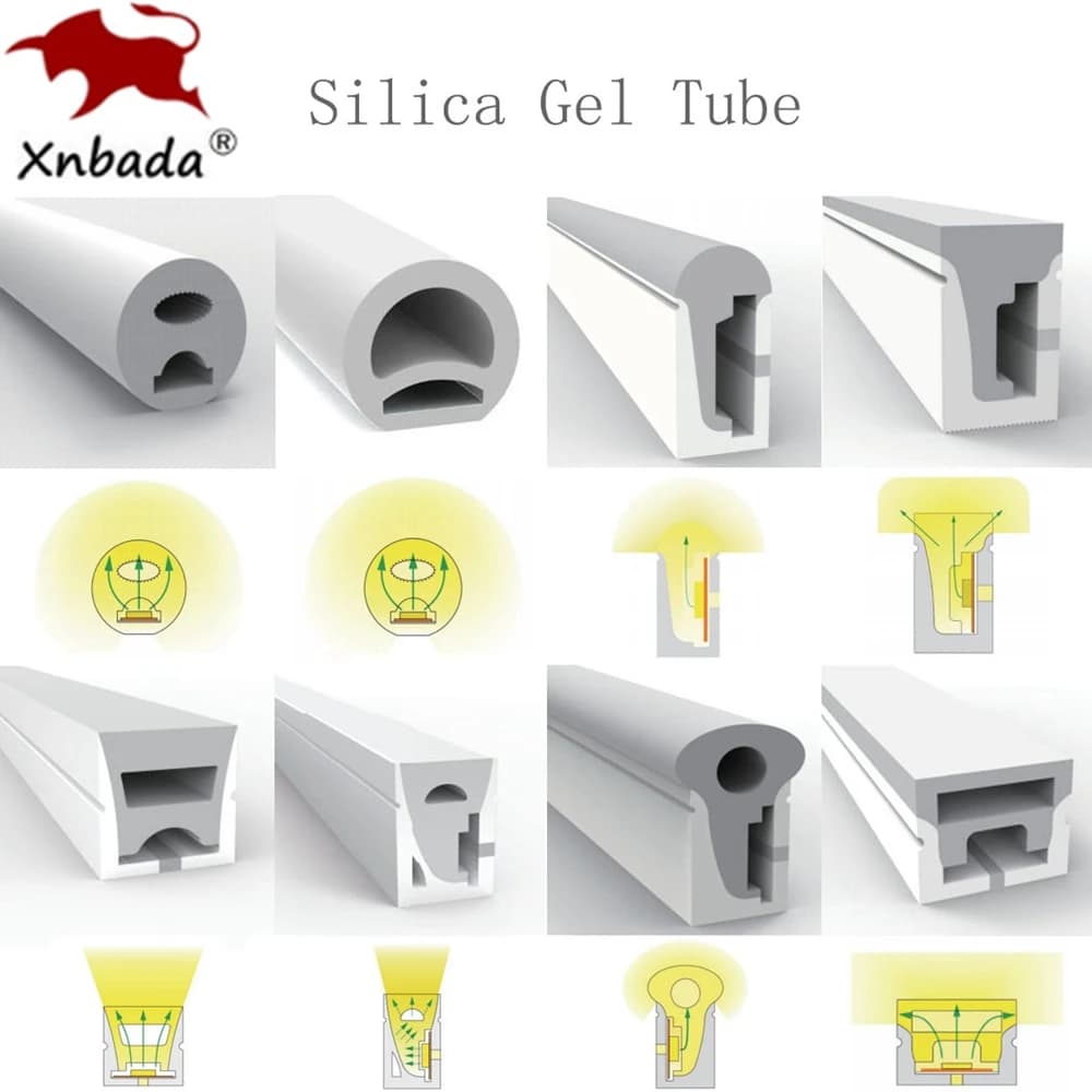 WS2812B WS2811 SK6812 WS2815 Corda Al Neon del LED Tubo di Gel Di Silice Flessibile Luce di Striscia Lampada Morbida Tubo IP67 Impermeabile Per La Decorazione