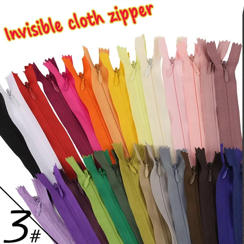 10 pz 15 cm 20 cm 35 cm 45 cm 50 cm 60 cm 65 cm Cerniere Invisibili Bobina di Nylon Cerniera Sarto Per Artigianato Cucito Panno Accessorie