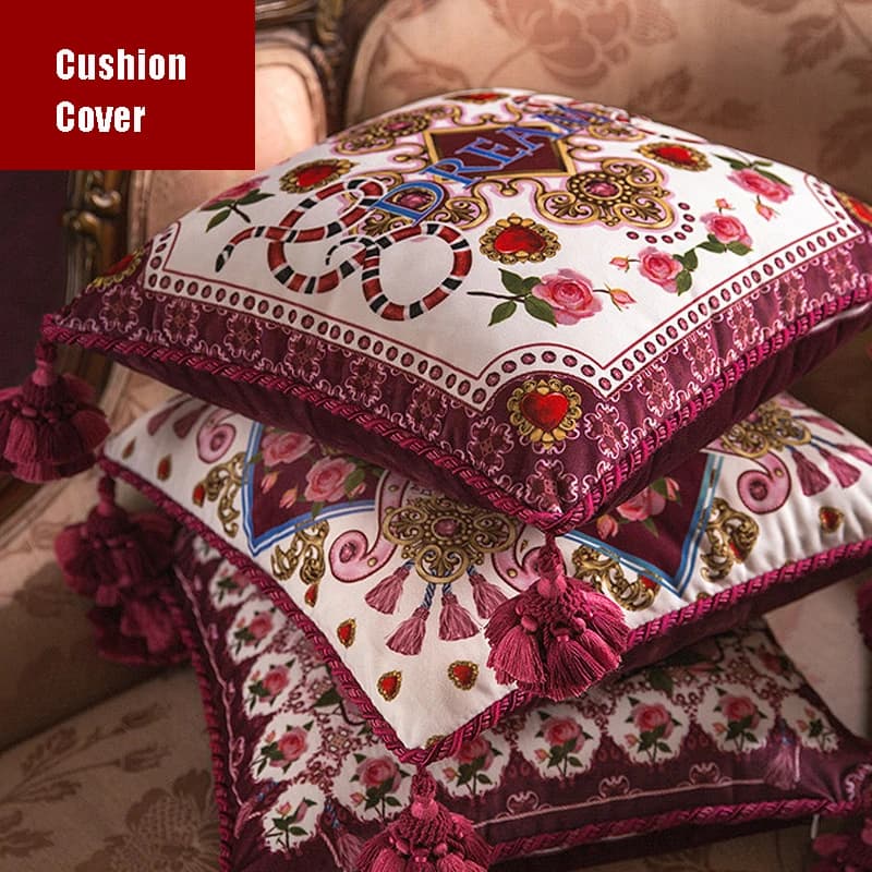 French Cushion Cover Light Luxury Classical Sofa Cushion Home Decor Livingroom Office Pillowcase Decorative Pillows for Sofa