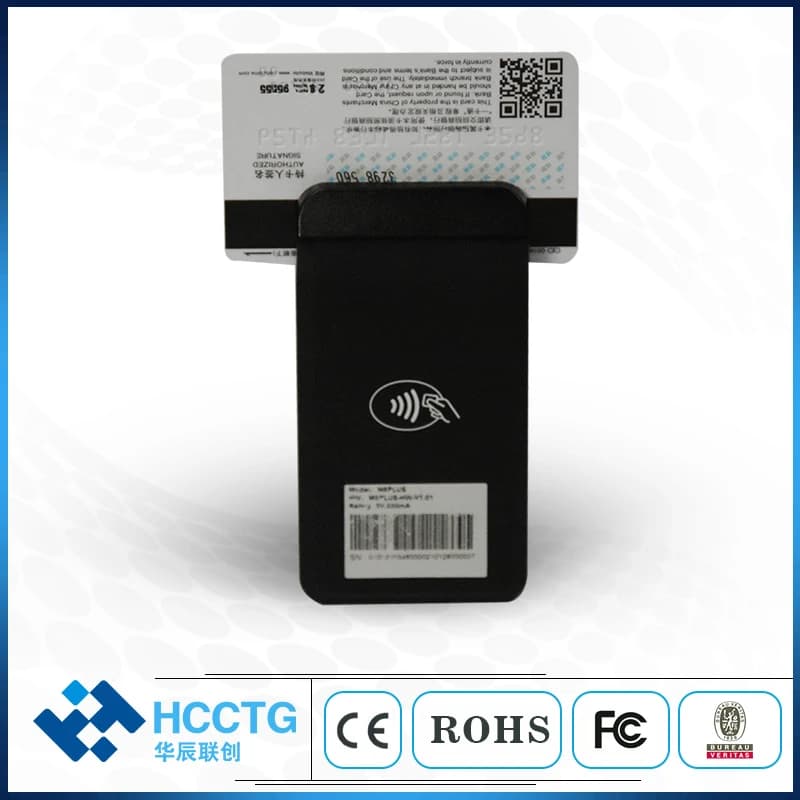 Terminale di pagamento mobile 3 in 1 BT MPOS con lettore MSR + lettore e scrittore di schede IC chip/NFC con Display/Keypad-M6PLUS