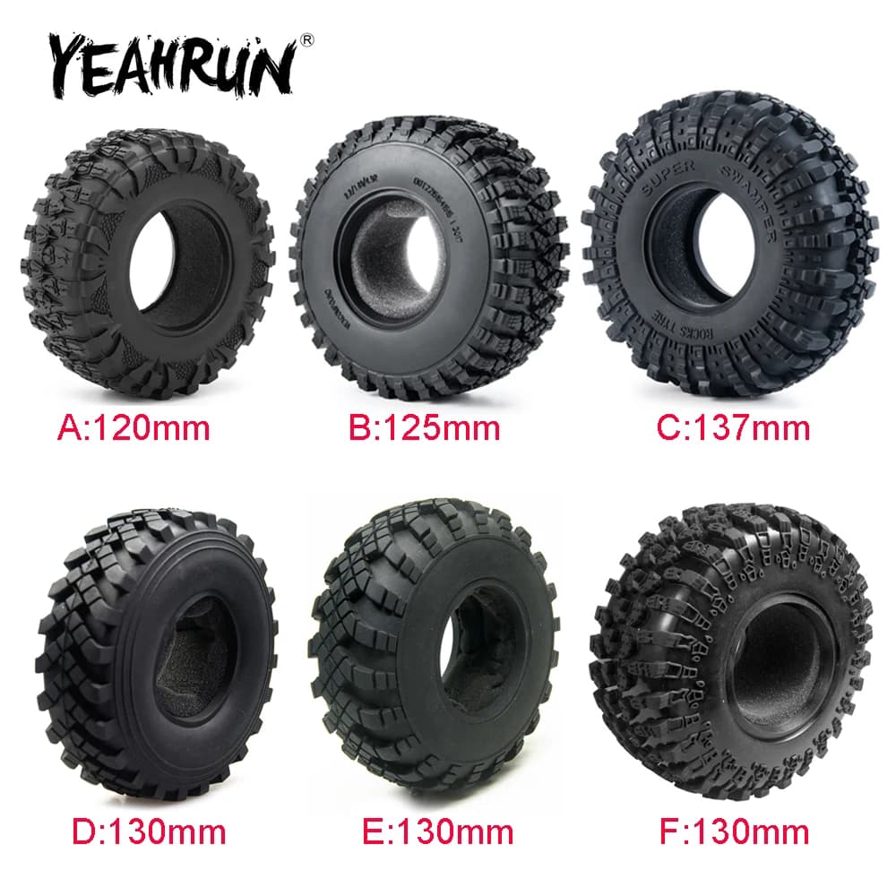 YEAHRUN Universale 2.2 pollici Gomma Ruota Pneumatici Pneumatici per Axial Wraith 90018 TRX-4 1/10 RC Rock Crawler Auto Off Road Parti