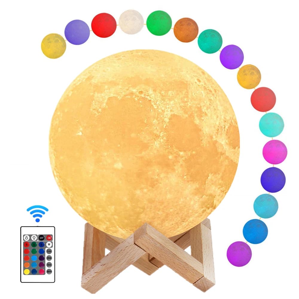 Lunar Lamp Night Light 3D Print Desk Lamp from Rechargeable LED Bedside Table Light Timetable Dropship