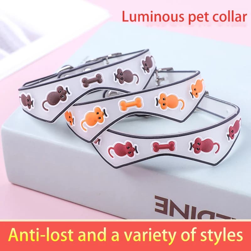 Fluorescent Silicone Collar for Dogs and Cats Light Collar Pet Supplies Neck Ring Accessories for Kitten Puppies