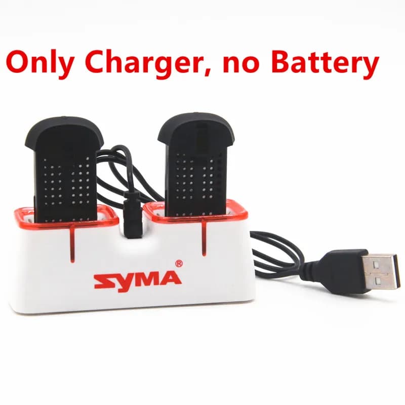 Quick USB charger for Syma X22W drone batteries, 2 in 1 charging case with overload protection, ABS portable box with LED indicator