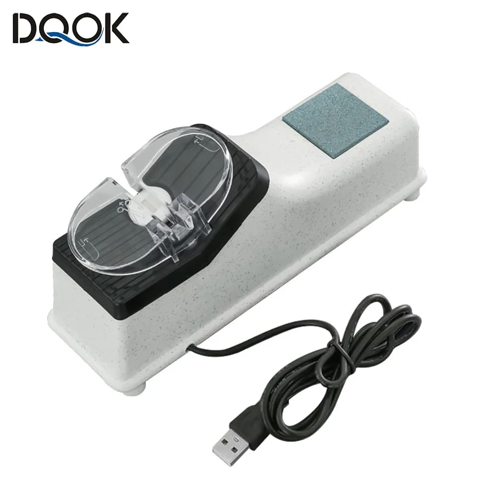 Affilacoltelli elettrico USB regolabile per coltelli da cucina strumento per affilare coltelli a forbice lama abrasiva bianca media e fine