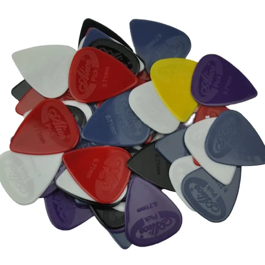 100 plettri per chitarra in nylon lucido antiscivolo di media spessore da 0,71 mm
