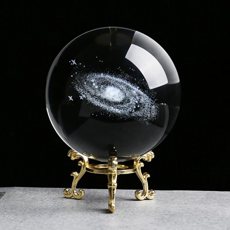 Decorazione della sfera di cristallo sistema galattico 3D cristallo di quarzo inciso al Laser cristalli artigianato auto casa tende da sposa decorazione