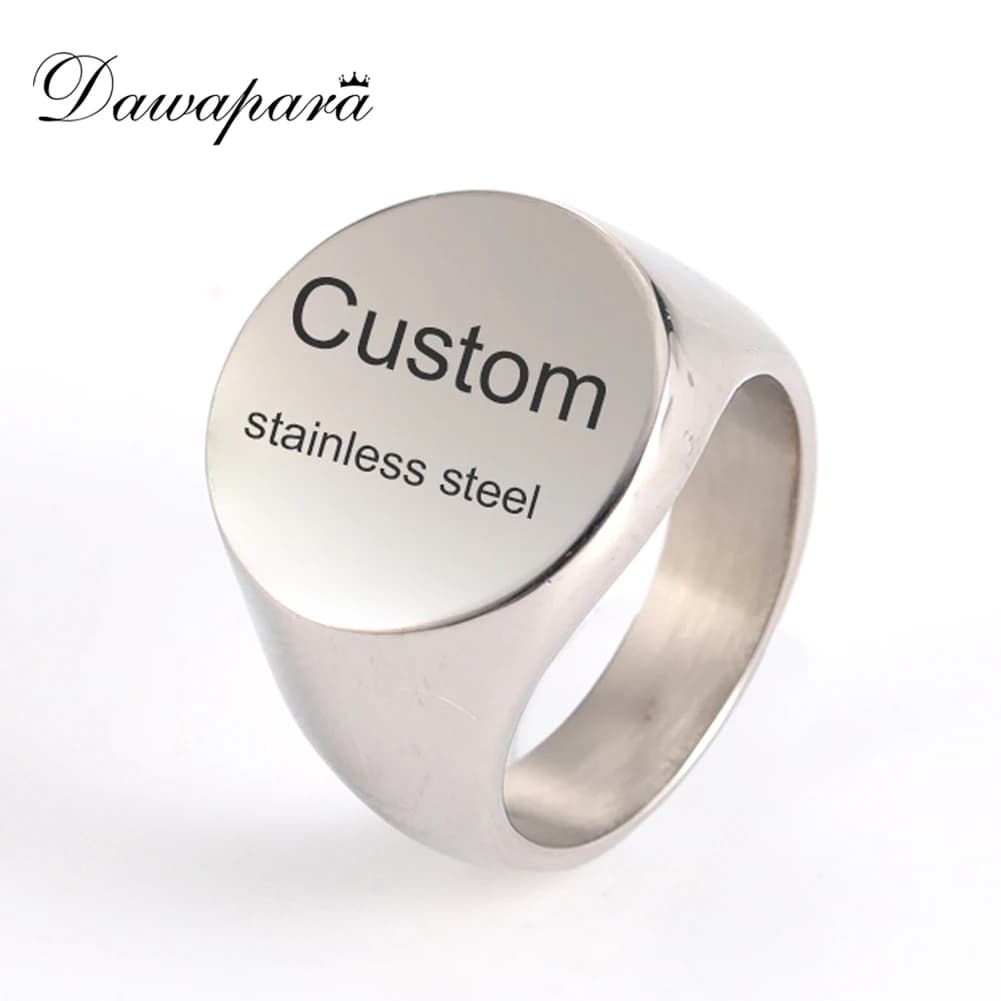 Custom Stainless Steel Dadapara Ring for Men Key Laser Incision Rings with Customizable Pattern