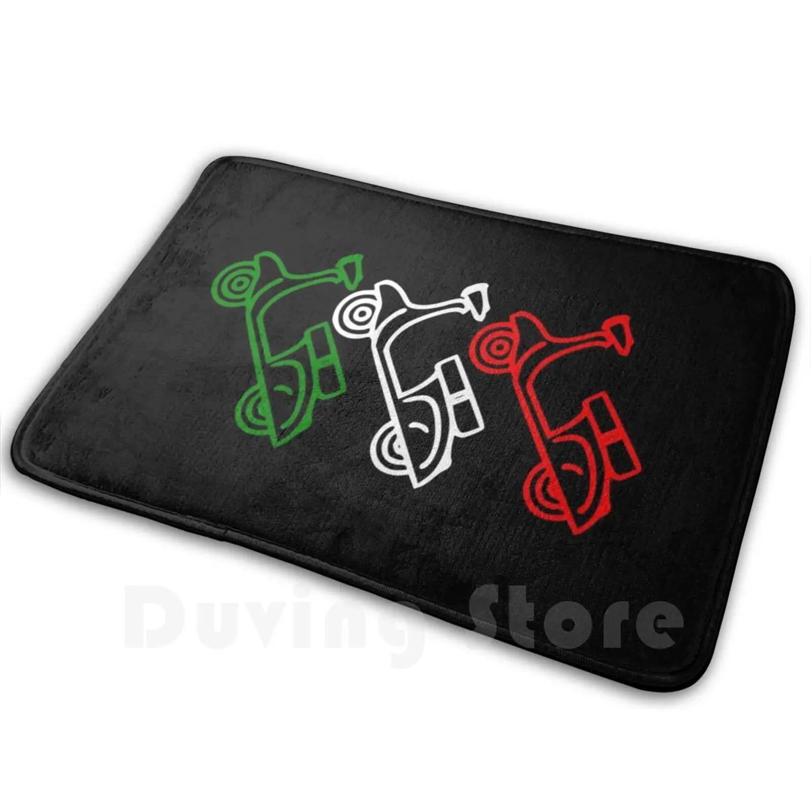 Scooter Italia Tappeto Tappetino Tappeto Cuscino Italia Bandiera italiana Scooter Azzuro Ciclomotore Amo il mio motore Banner Bandiera Pizza