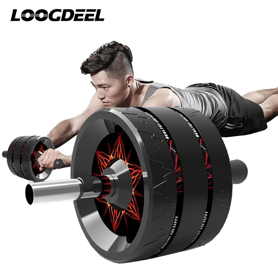 LOOGDEEL Abdominal Wheel Home Gym Fitness Equipment Woman Practice Abdominal Muscles Roller Pulley Roller AB With Mat